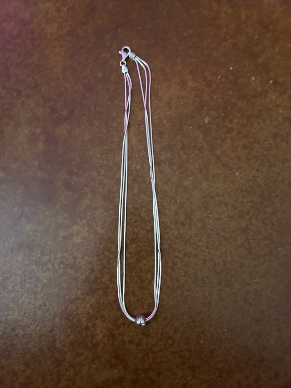 Silpada Silver & Pink Multi-Strand Ball Necklace